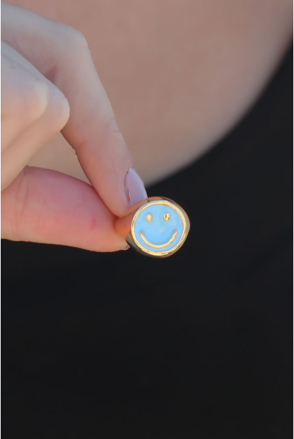 Ayarlamalı Mavi Mineli Smile Yüzük