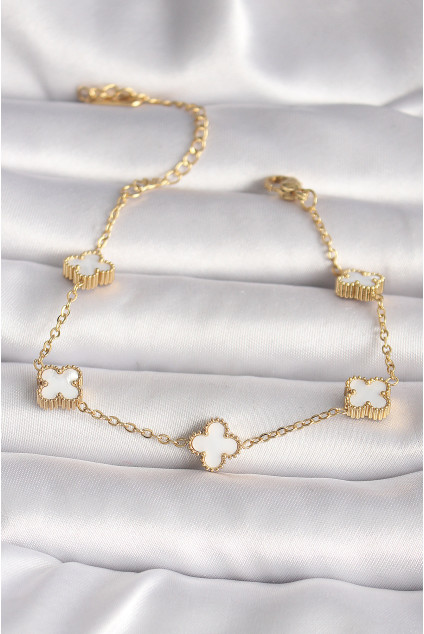 316L Çelik Gold Renk Baby Boy Yonca Model Kadın Bileklik